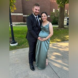 Revelry Rosemary Skye Satin Maternity Bridesmaids Dress